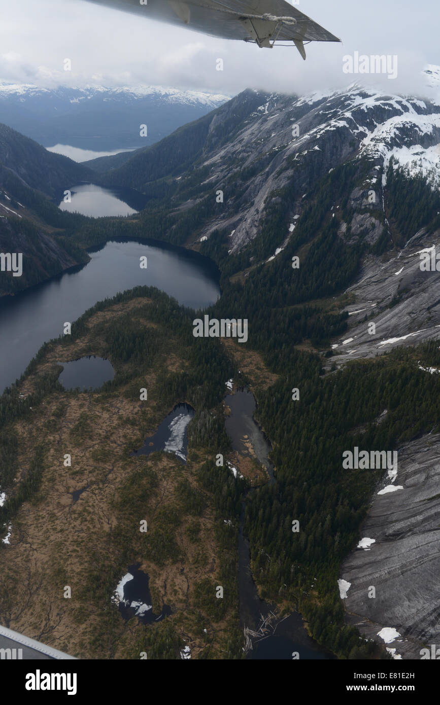 Viste dal piano di flottazione di Misty Fjords National Monument Alaska Stati Uniti d'America. Foto Stock