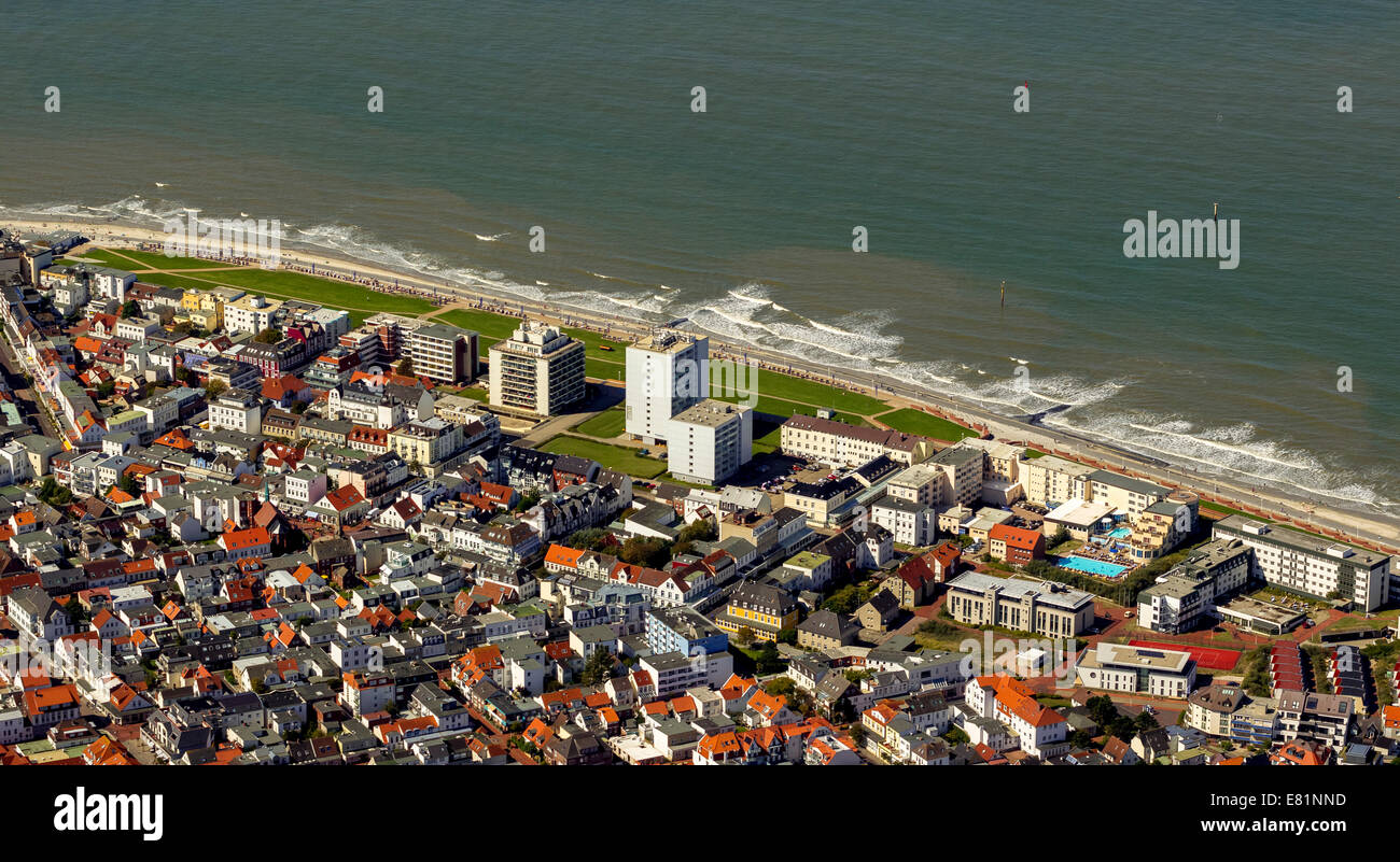 Vista aerea, Norderney, isola nel mare del Nord, Est Isole Frisone, Bassa Sassonia, Germania Foto Stock
