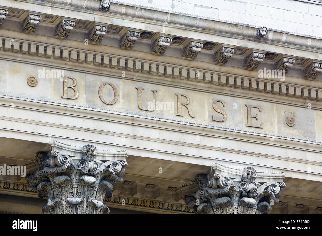 Edificio dello stock exchange a Parigi, Francia Foto Stock