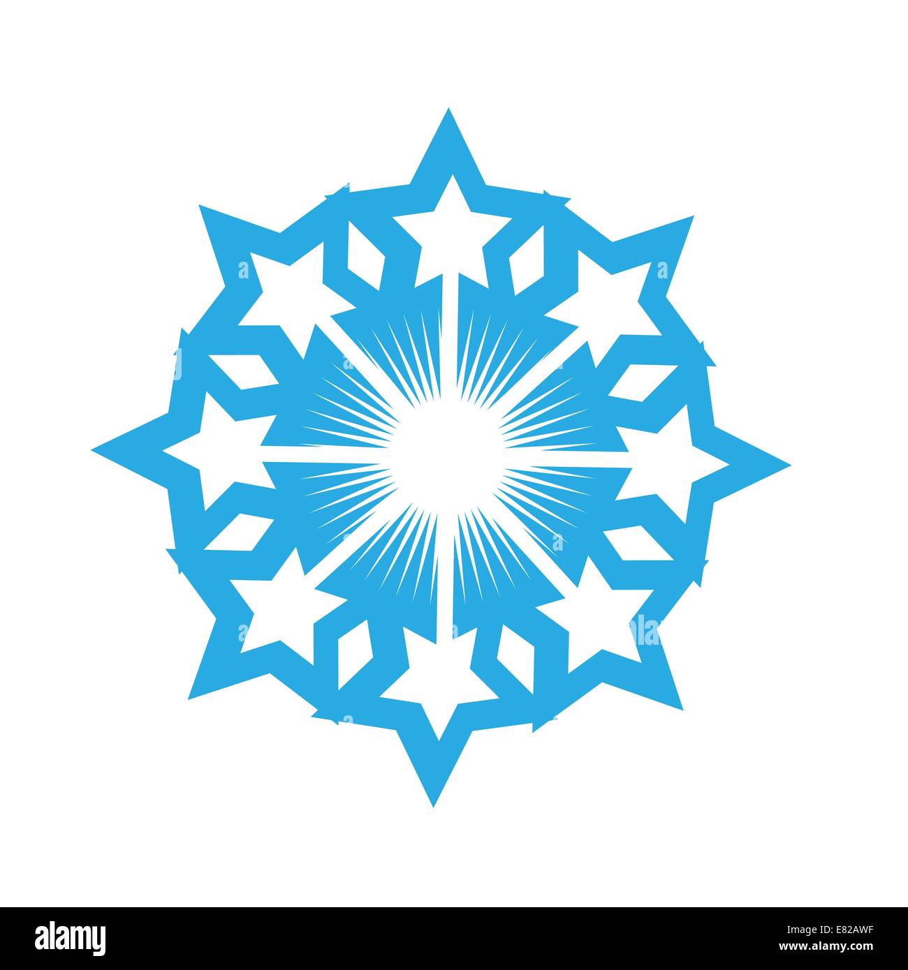 Delicato blu digitale design fiocco di neve Foto Stock