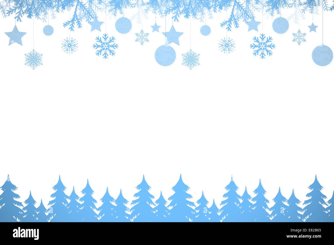 Fiocco di neve telaio in blu Foto Stock