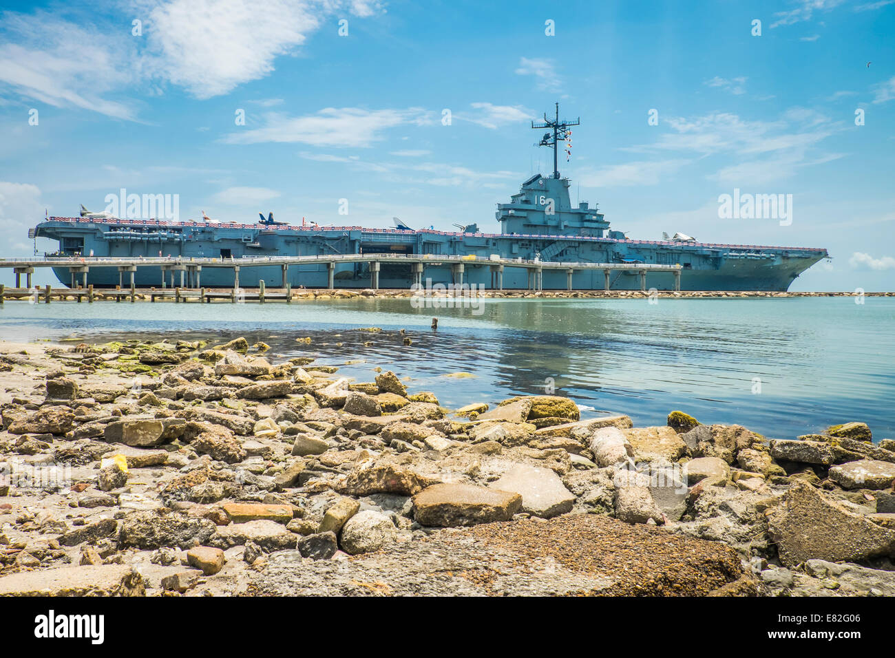 Stati Uniti d'America, Texas, Corpus Christi, USS Lexington, pensionato portaerei nave e la marina degli Stati Uniti museum Foto Stock