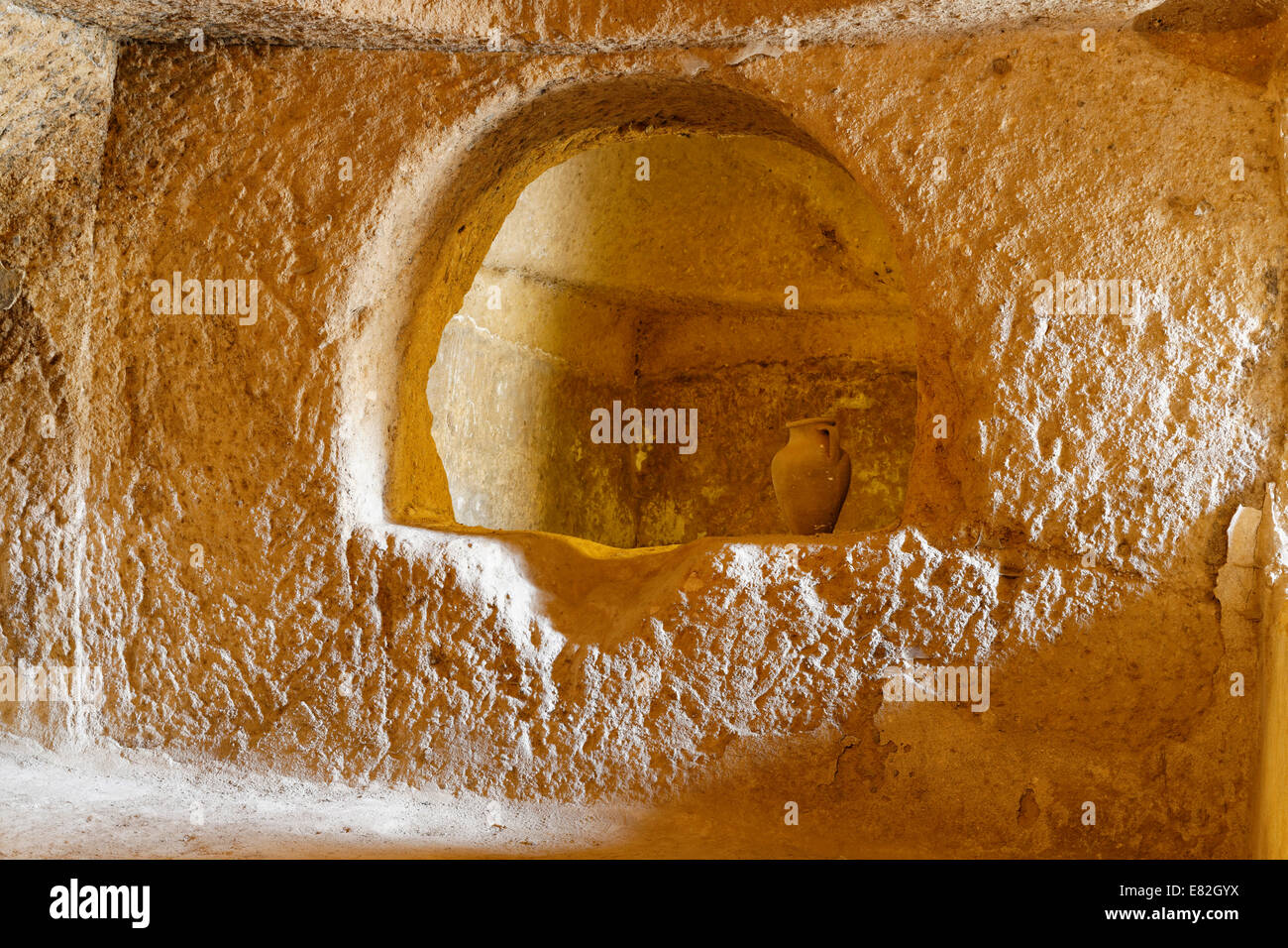 Turchia, Cappadocia, Gaziemir Città sotterranea Foto Stock