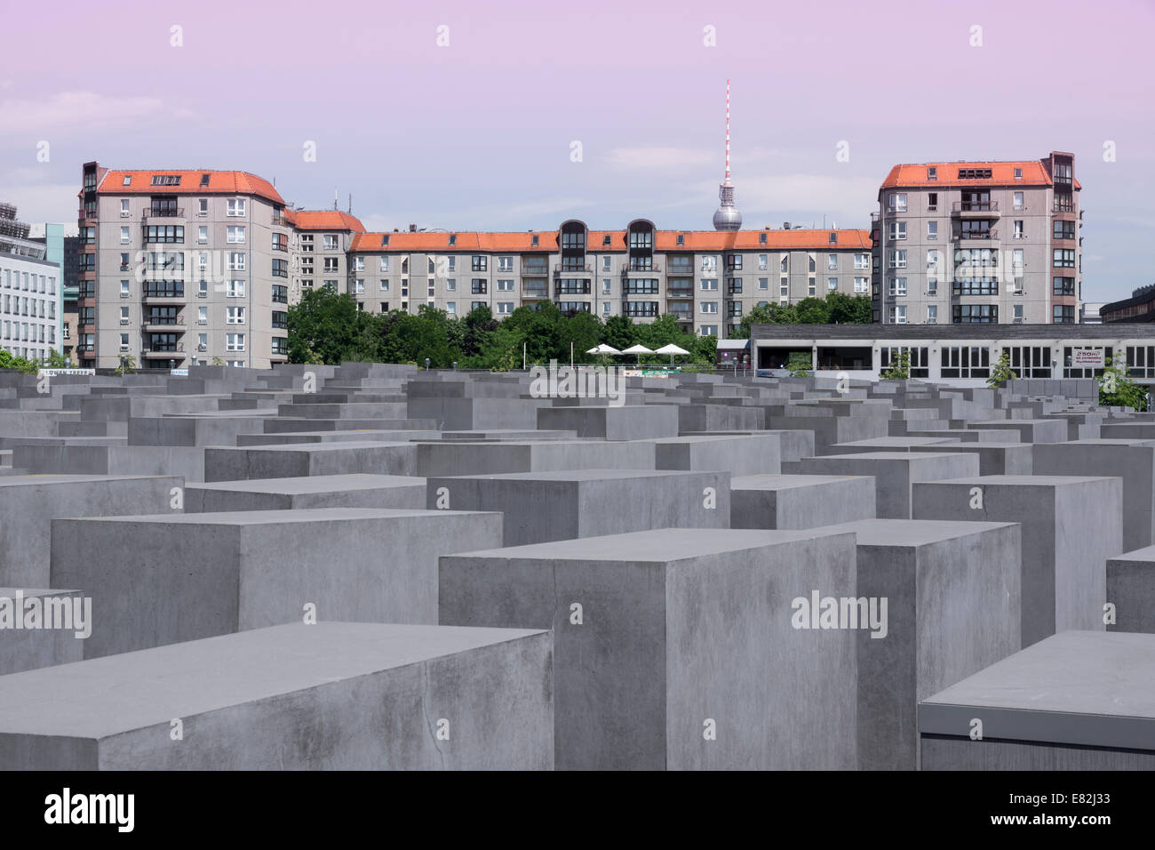 Germania, Berlino, Memoriale dell Olocausto, calcestruzzo stelaes Foto Stock