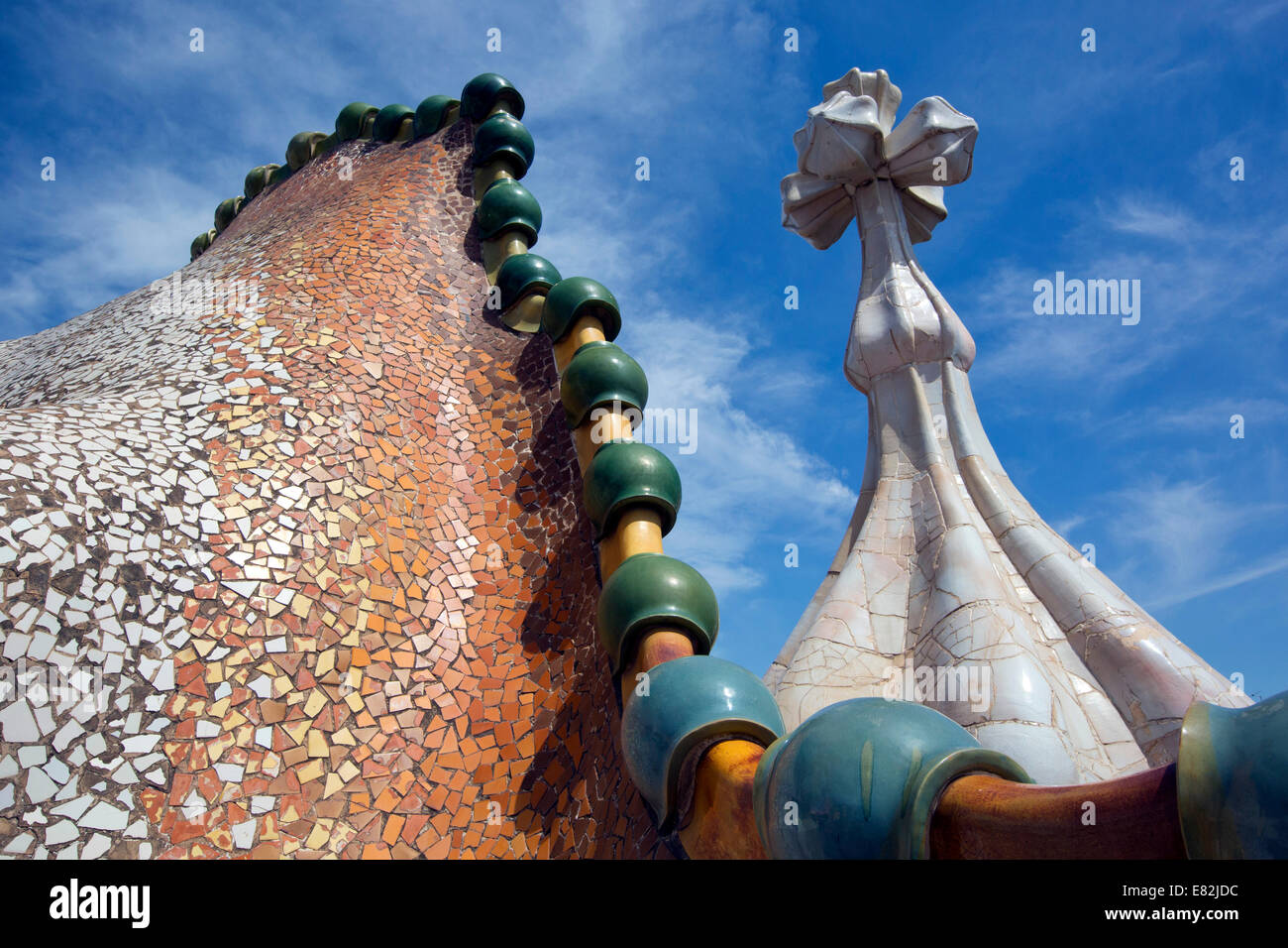 In Spagna, in Catalogna, di Barcellona, Casa Batllo sul tetto Foto Stock