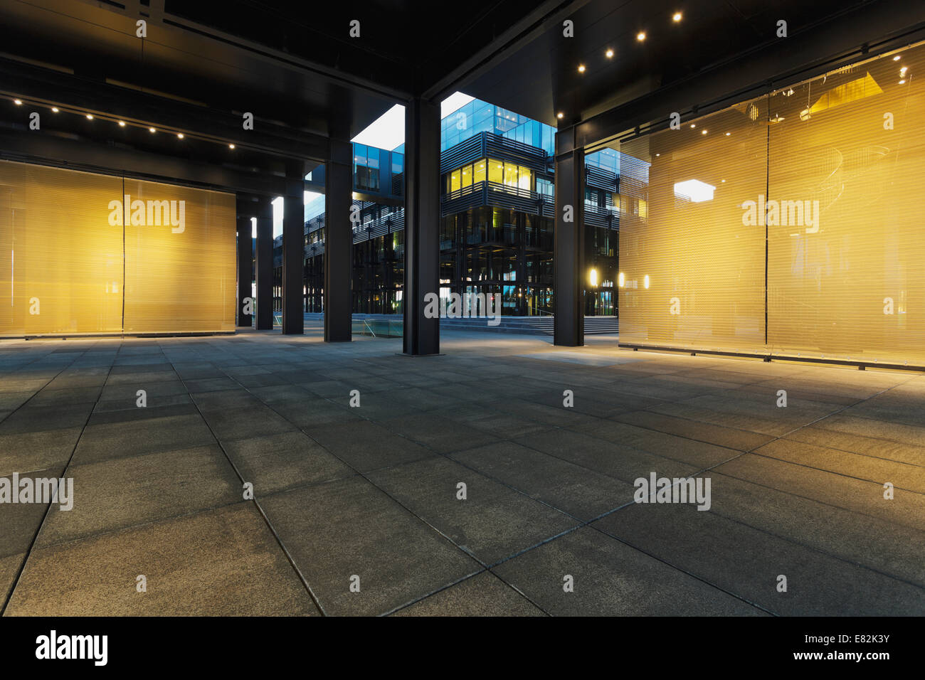 Lussemburgo, città di Lussemburgo, la Corte europea di giustizia di notte Foto Stock