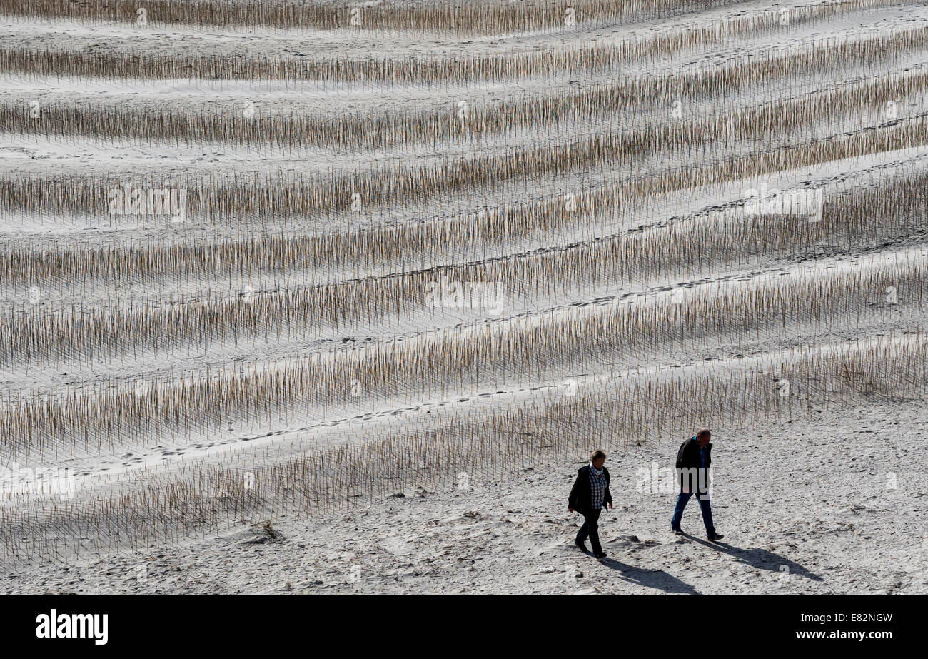 Spiaggia Blaavand presso il Danish costa del Mare del Nord in una giornata di sole Foto Stock