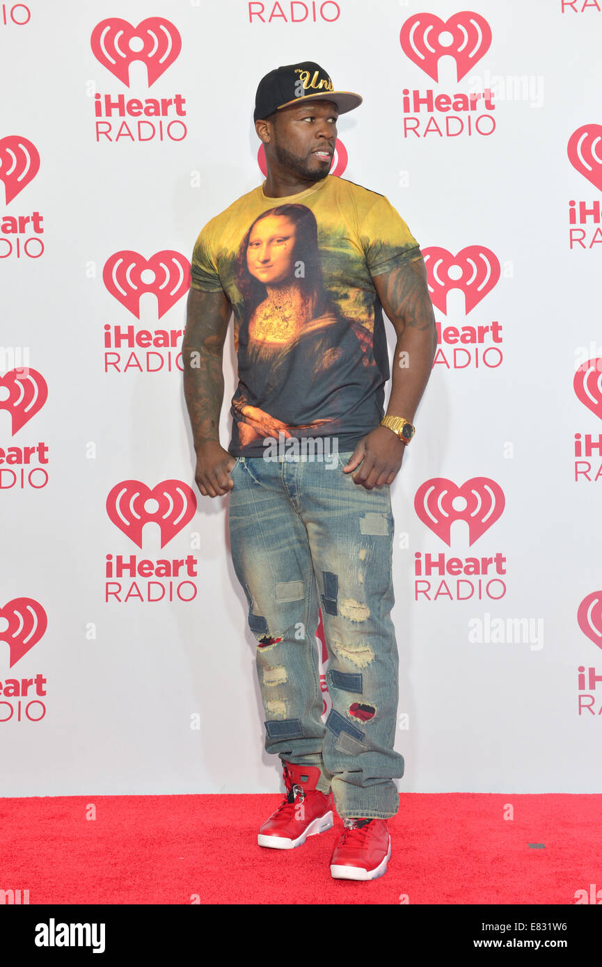 Rapper 50 Cent assiste il 2014 iHeartRadio Music Festival di Las Vegas Foto Stock