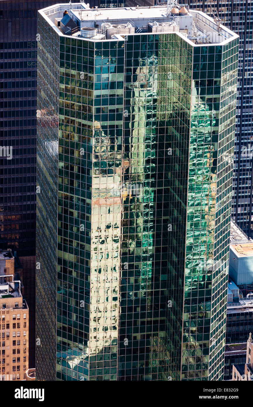Noi, New York City. Vista dalla cima della Roccia Observation Deck, 30 Rockefeller Plaza. Foto Stock