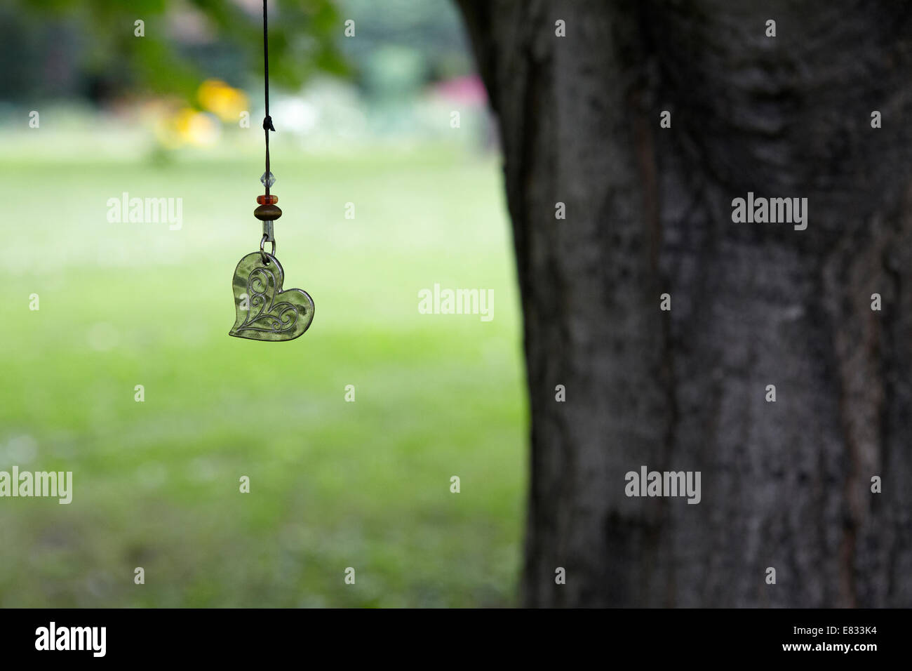 Cuore ciondolo pendente da albero Foto Stock