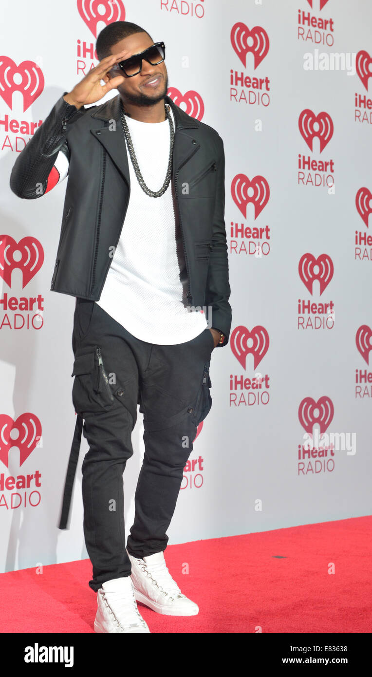 Artista di registrazione Usher assiste il 2014 iHeartRadio Music Festival di Las Vegas Foto Stock