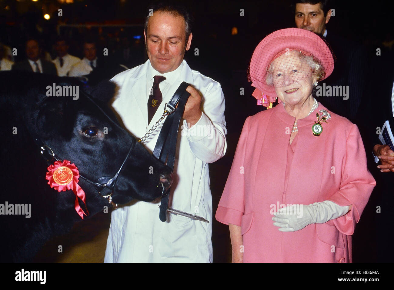 La regina madre presso il Royal Smithfield Show 1989. Foto Stock