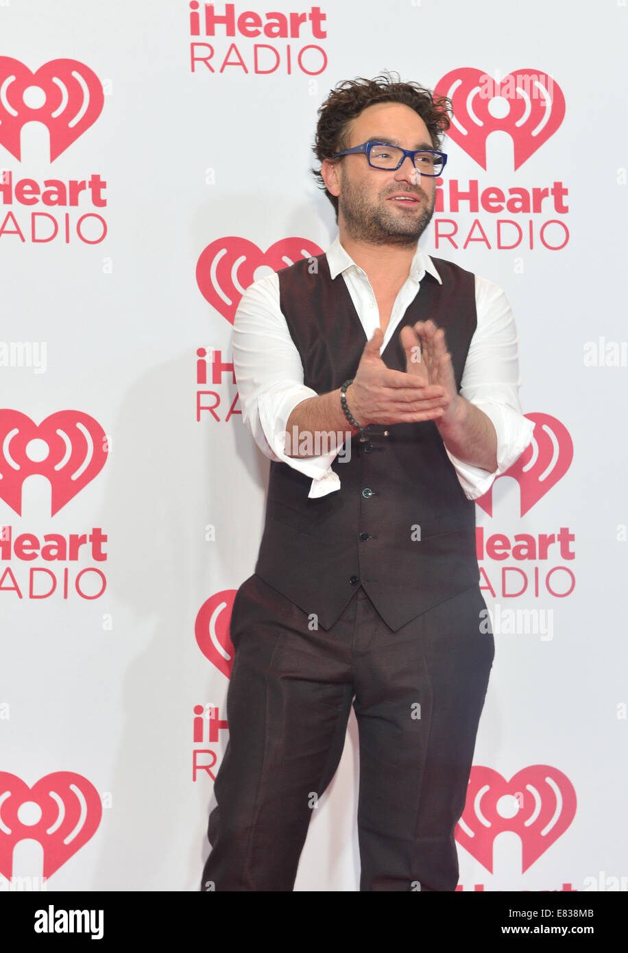 Attore Johnny Galecki assiste il 2014 iHeartRadio Music Festival di Las Vegas Foto Stock