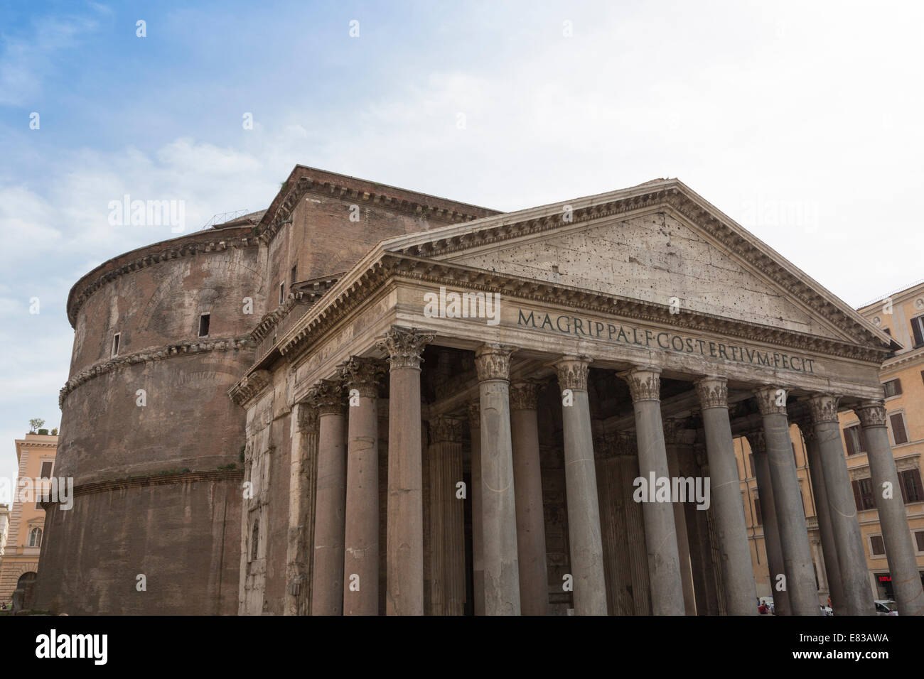 Dettaglio del Pantheon di Roma Foto Stock