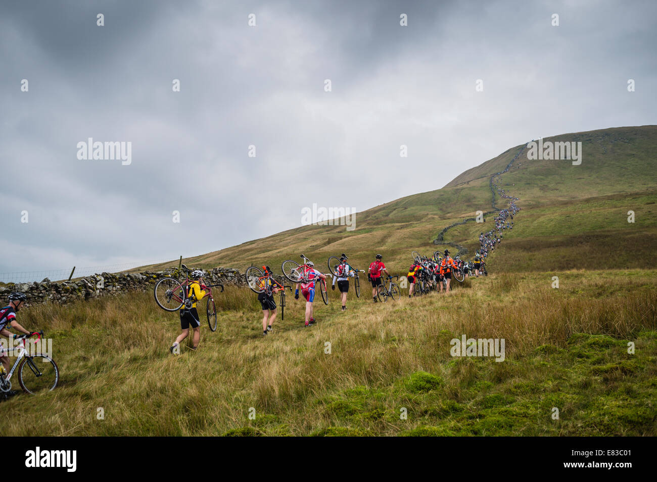 2014 3 picchi Ciclo-cross nello Yorkshire Dales Foto Stock