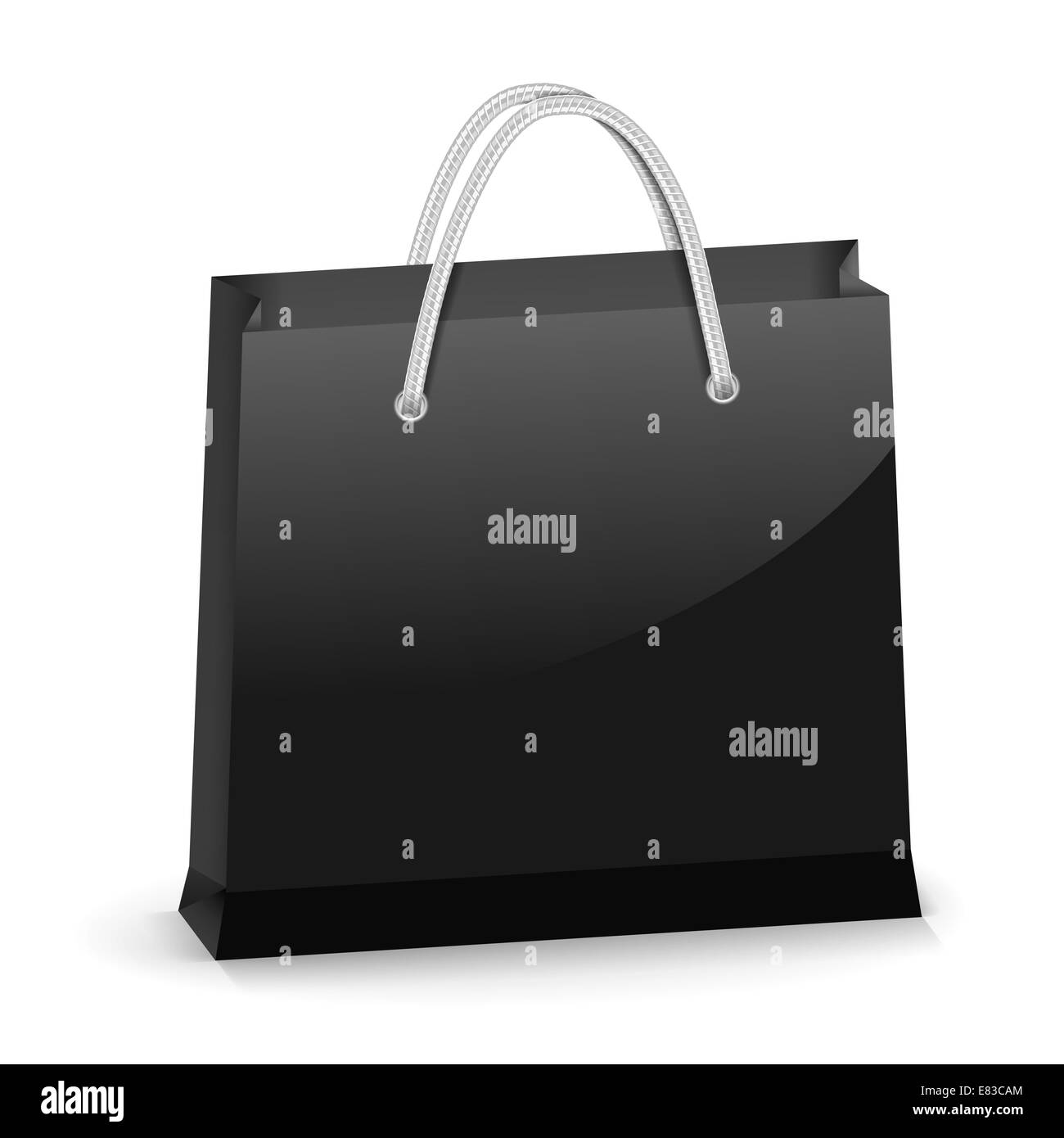 Lucido nero borsa per lo shopping Foto Stock