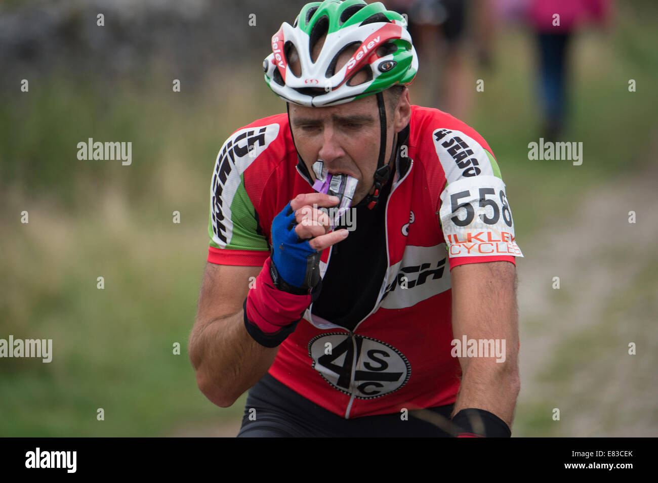 2014 3 picchi Ciclo-cross nello Yorkshire Dales Foto Stock