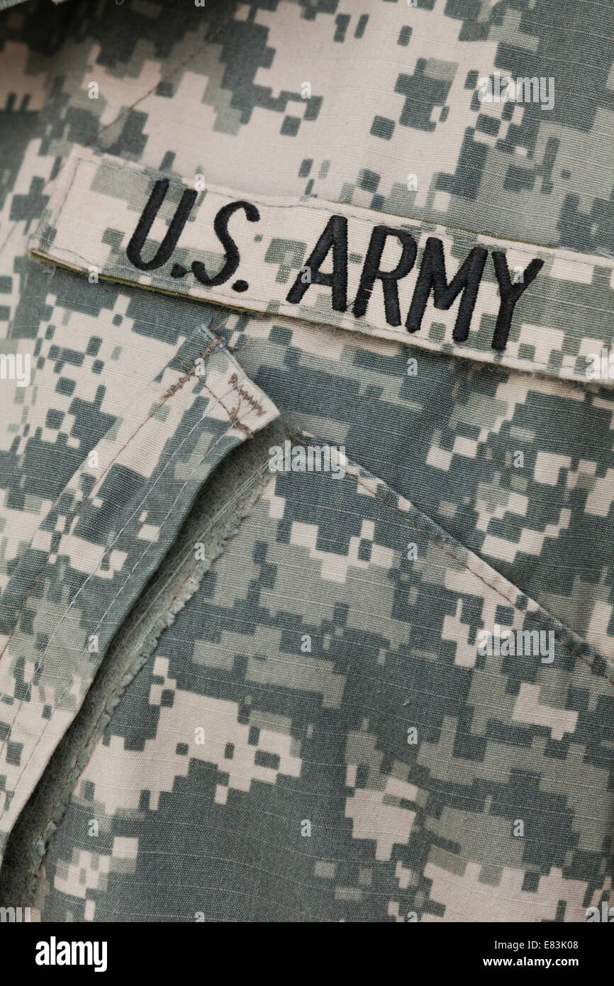 US Army nastro sul COMBAT UNIFORM Foto Stock