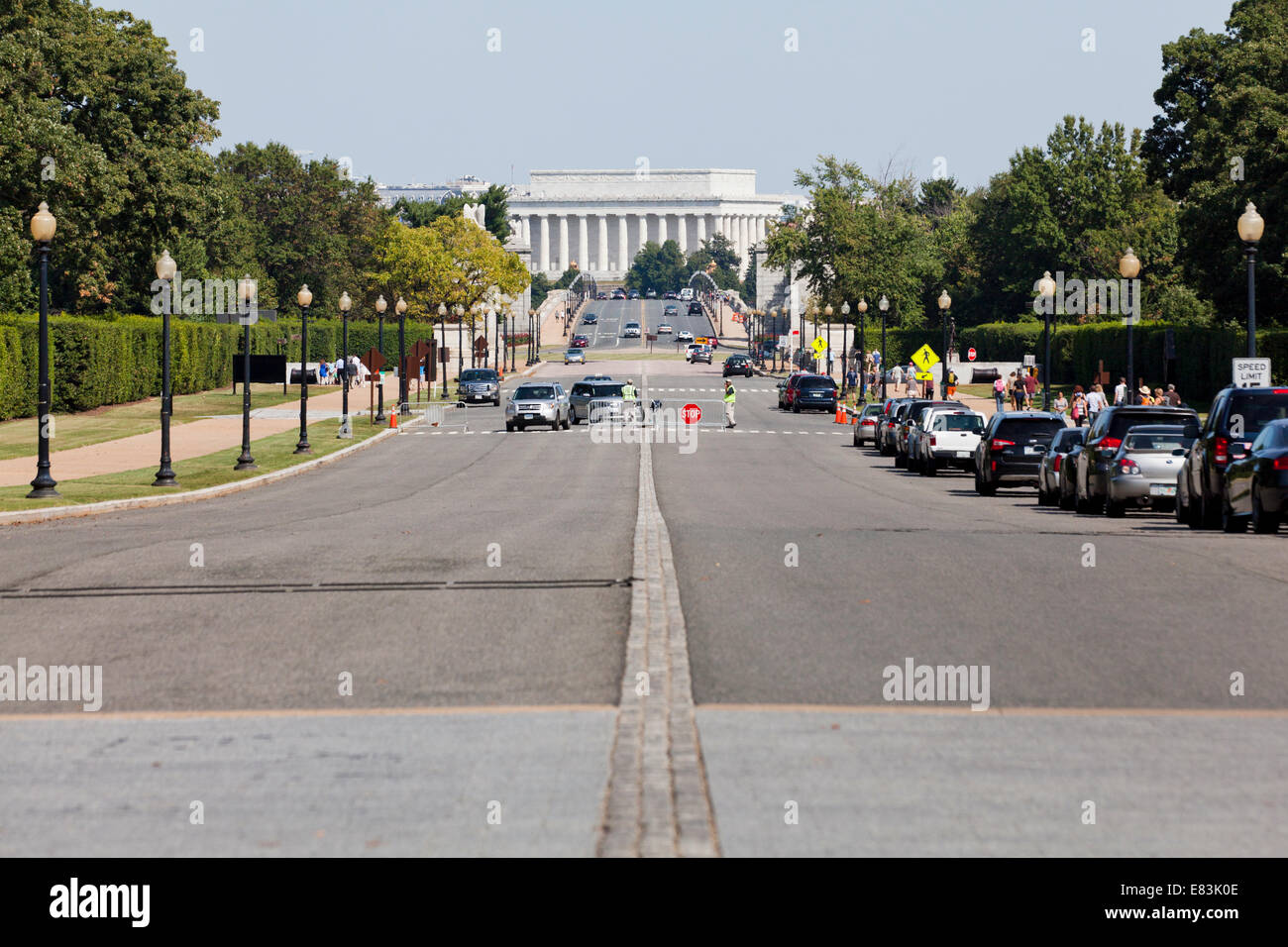 Vista del Lincoln Memorial dal Cimitero di Arlington - Washington DC, Stati Uniti d'America Foto Stock