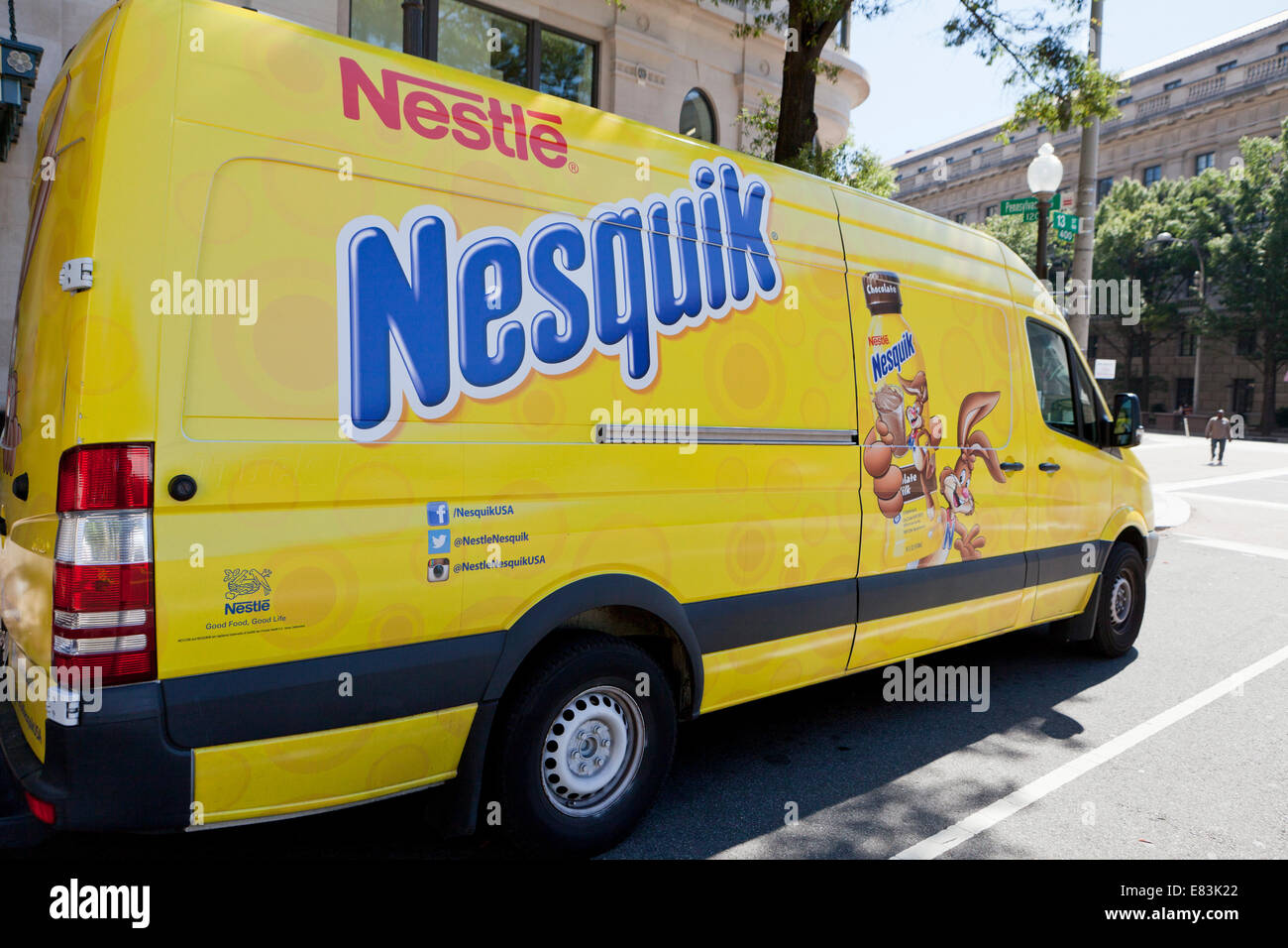 Nestle il latte al cioccolato Nesquik consegna carrello - USA Foto Stock