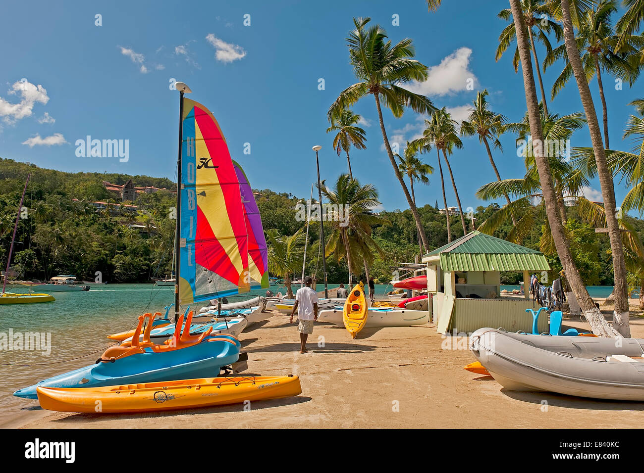 Marigot Bay, Castries, Saint Lucia, dei Caraibi Foto Stock