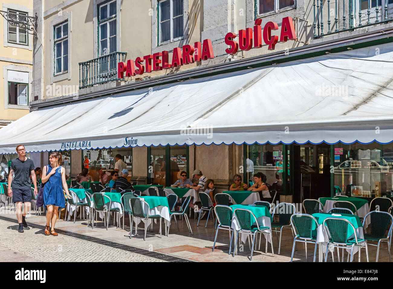 Pastelaria Suíça, un rinomato Café e il ristorante in Praca Dom Pedro IV meglio conosciuta come piazza Rossio, a Lisbona, Portogallo Foto Stock