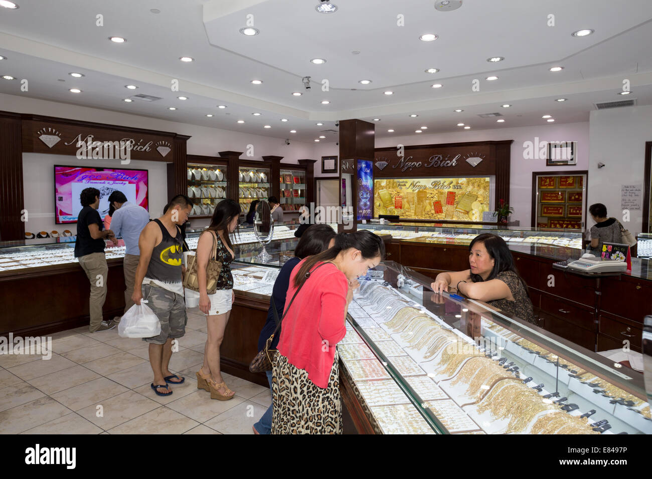 Negozio gioielli, Asian Garden Mall, City of Westminster, Orange County, California Foto Stock