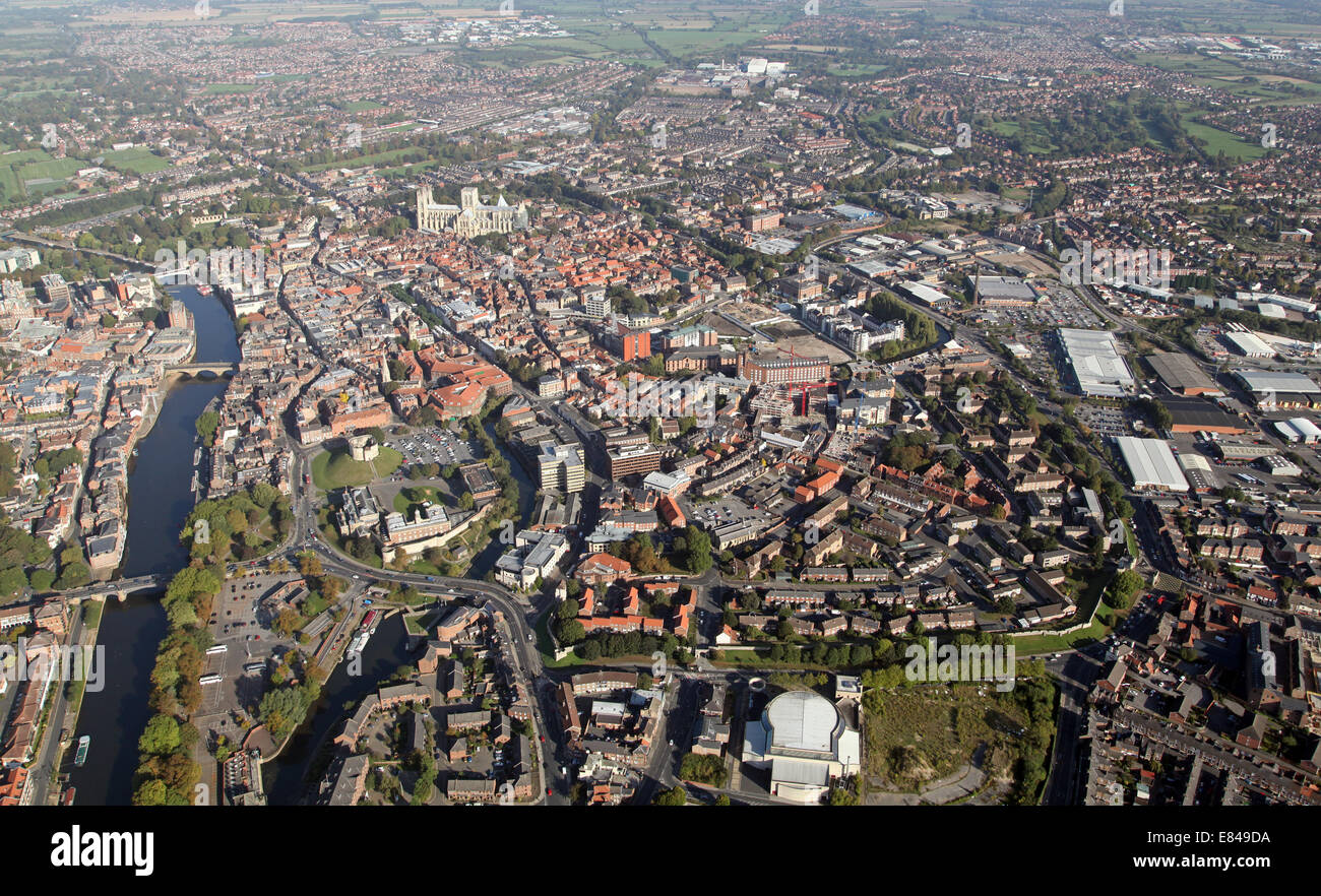 Vista aerea della città di York, North Yorkshire, Regno Unito Foto Stock