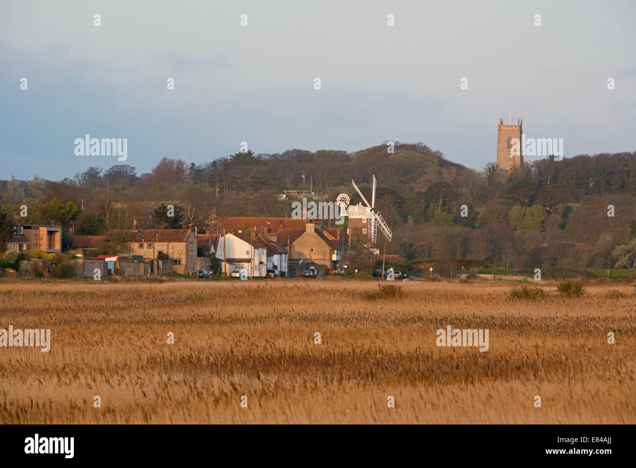 Cley paludi Norfolk Wildlife Trust Reserve Norfolk inverno Foto Stock