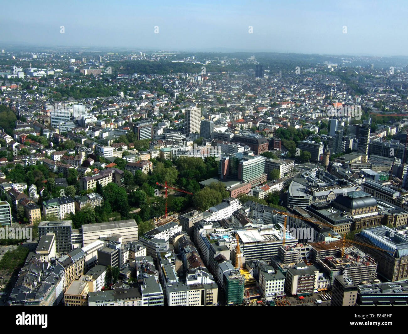 Sopra i tetti di Frankfurt am Main Foto Stock