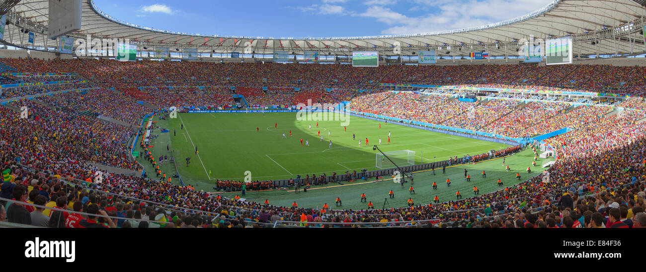 La Coppa del Mondo di calcio corrisponde al Maracana stadium, Rio de Janeiro, Brasile Foto Stock