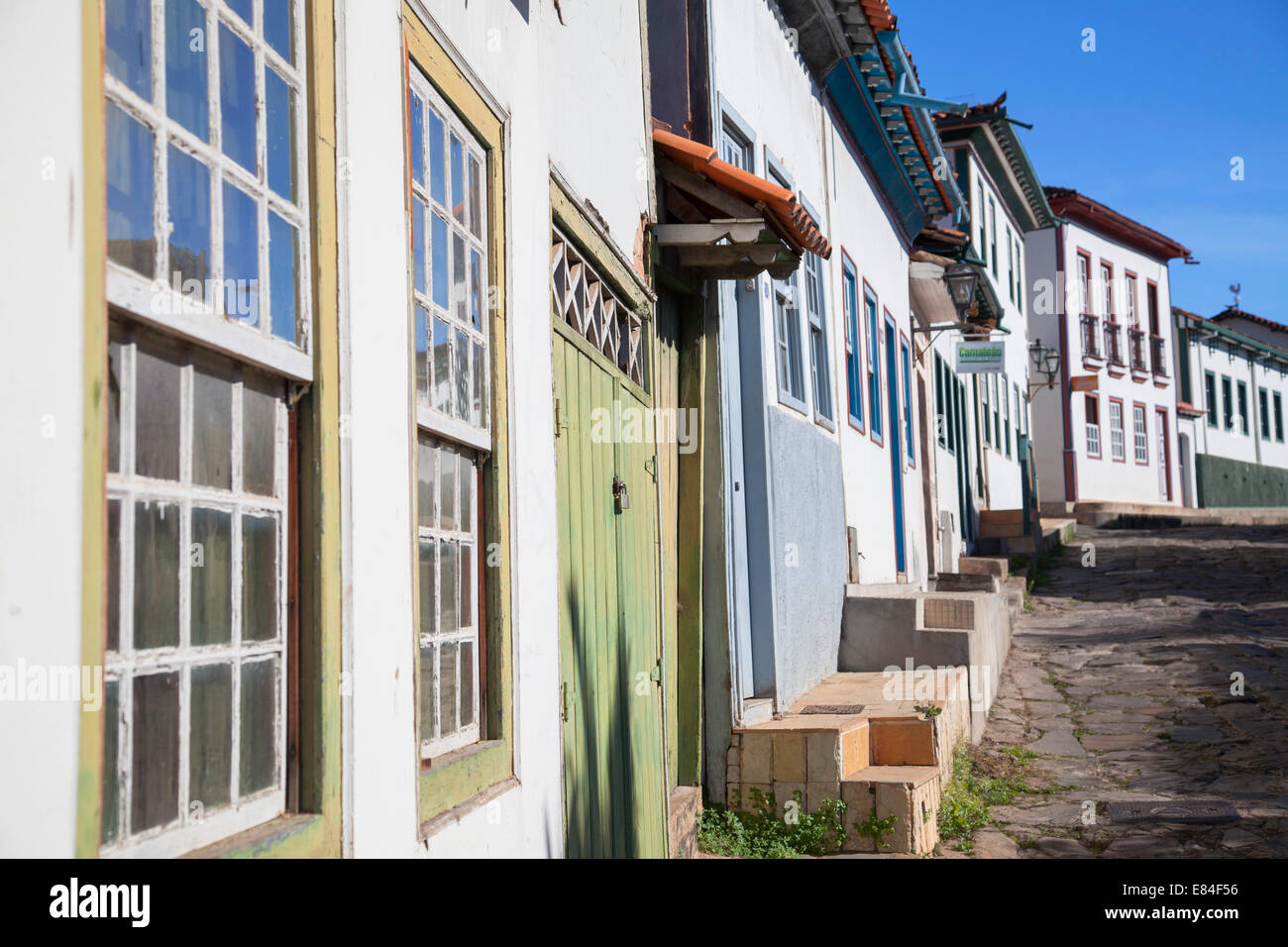 Architettura coloniale, Diamantina (Patrimonio Mondiale dell'UNESCO), Minas Gerais, Brasile Foto Stock