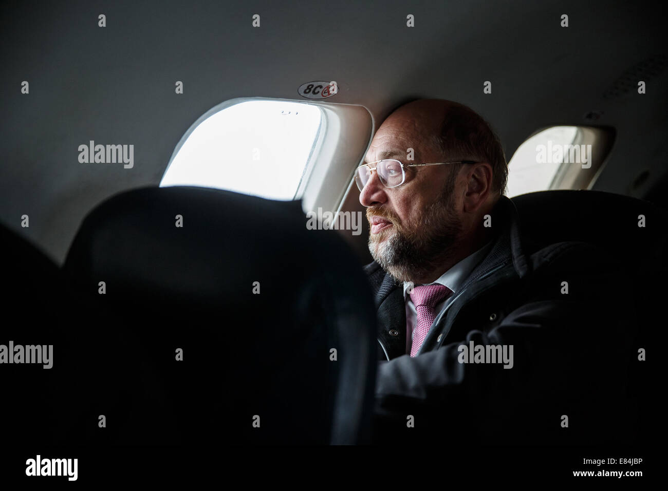 Dortmund, Germania, campagna elettorale europea trail: Martin Schulz, sugli aerei Foto Stock