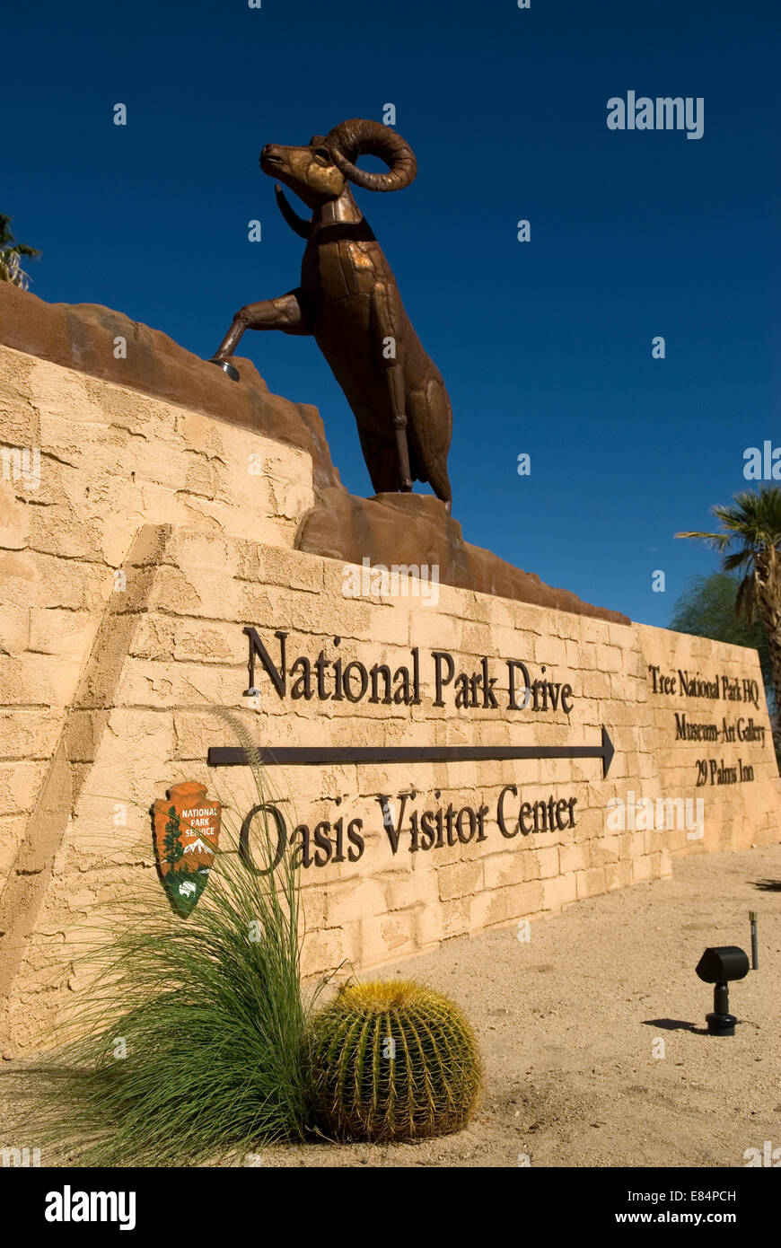 Parco nazionale di Joshua Tree segno California USA Foto Stock