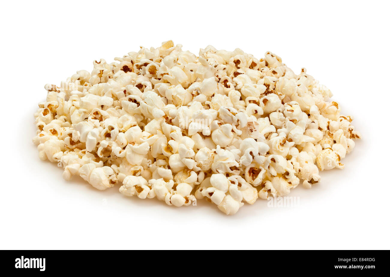 Il popcorn isolato Foto Stock