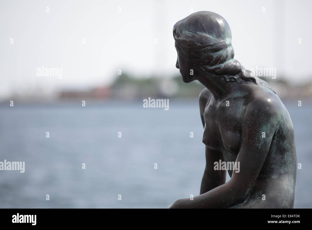 Close up di 'La Sirenetta' statua di Copenhagen, Danimarca. Foto Stock