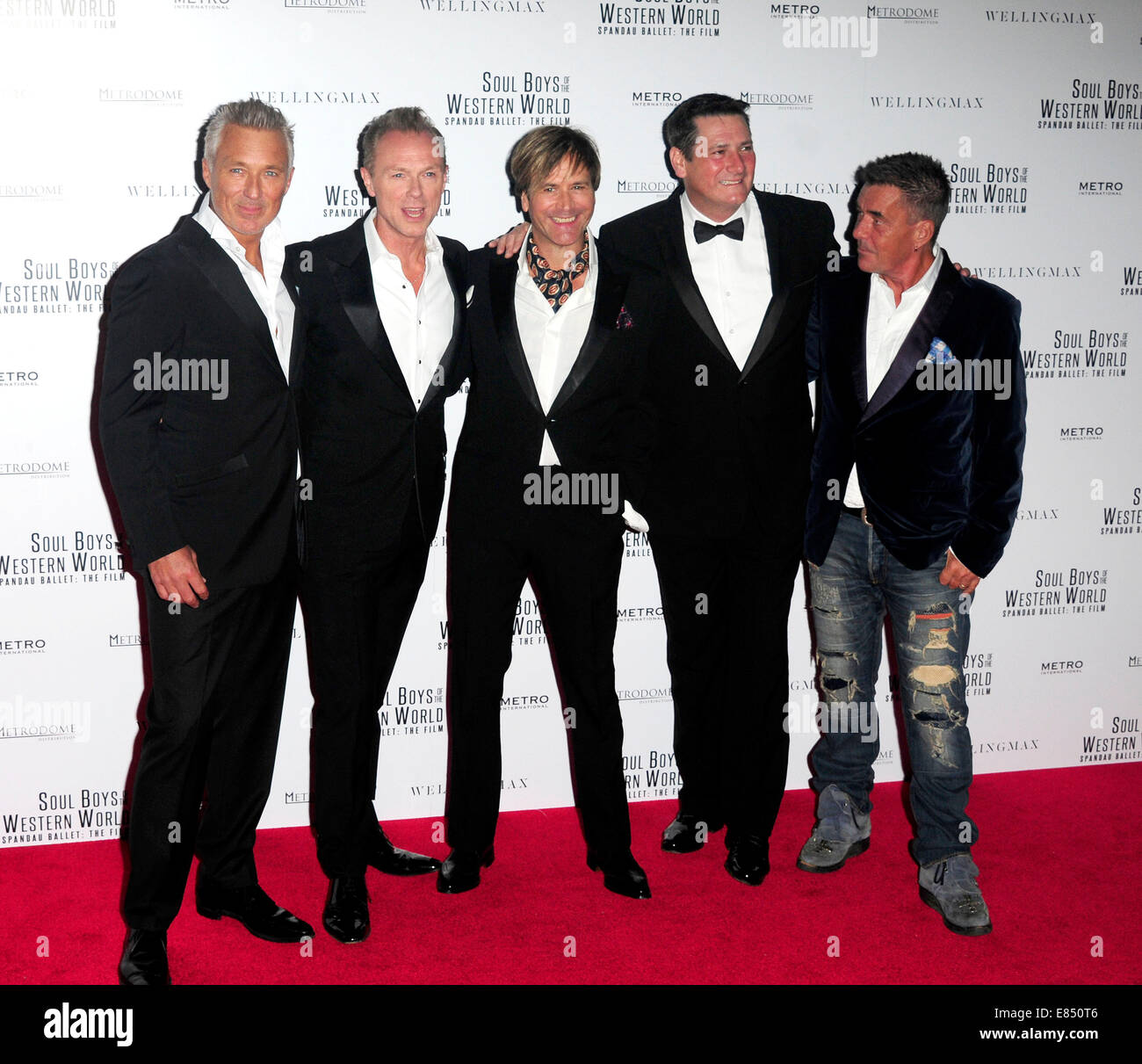 Londra, Regno Unito. Il 30 settembre, 2014. Martin Kemp,Gary Kemp,Steve Norman,Tony Hadley e John Keeble frequentare la premiere europeo dell'anima i ragazzi di tutto il mondo Occidentale presso la Royal Albert Hall di Londra, Regno Unito il 30 settembre, 2014. Credito: Peter Phillips/Alamy Live News Foto Stock