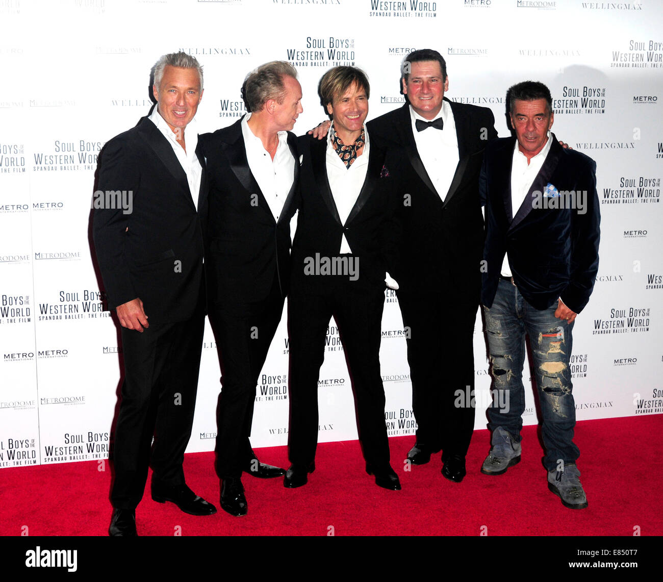 Londra, Regno Unito. Il 30 settembre, 2014. Martin Kemp,Gary Kemp,Steve Norman,Tony Hadley e John Keeble frequentare la premiere europeo dell'anima i ragazzi di tutto il mondo Occidentale presso la Royal Albert Hall di Londra, Regno Unito il 30 settembre, 2014. Credito: Peter Phillips/Alamy Live News Foto Stock