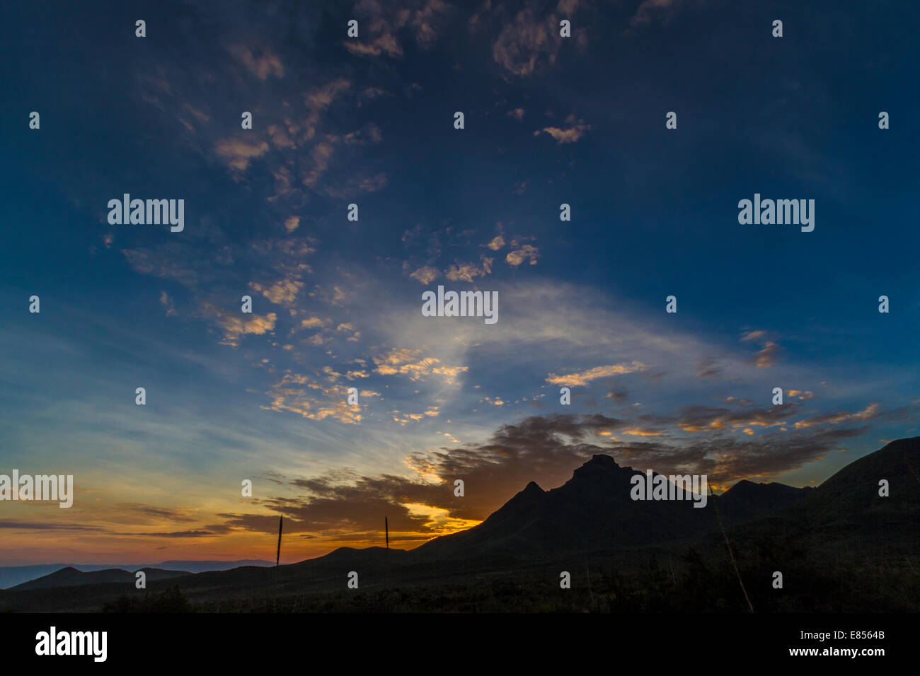 Sunrise nel Parco nazionale di Big Bend. Foto Stock