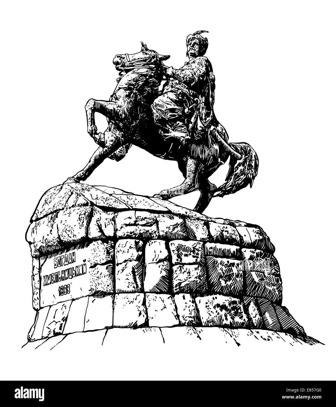 Disegno digitale del monumento storico Foto Stock