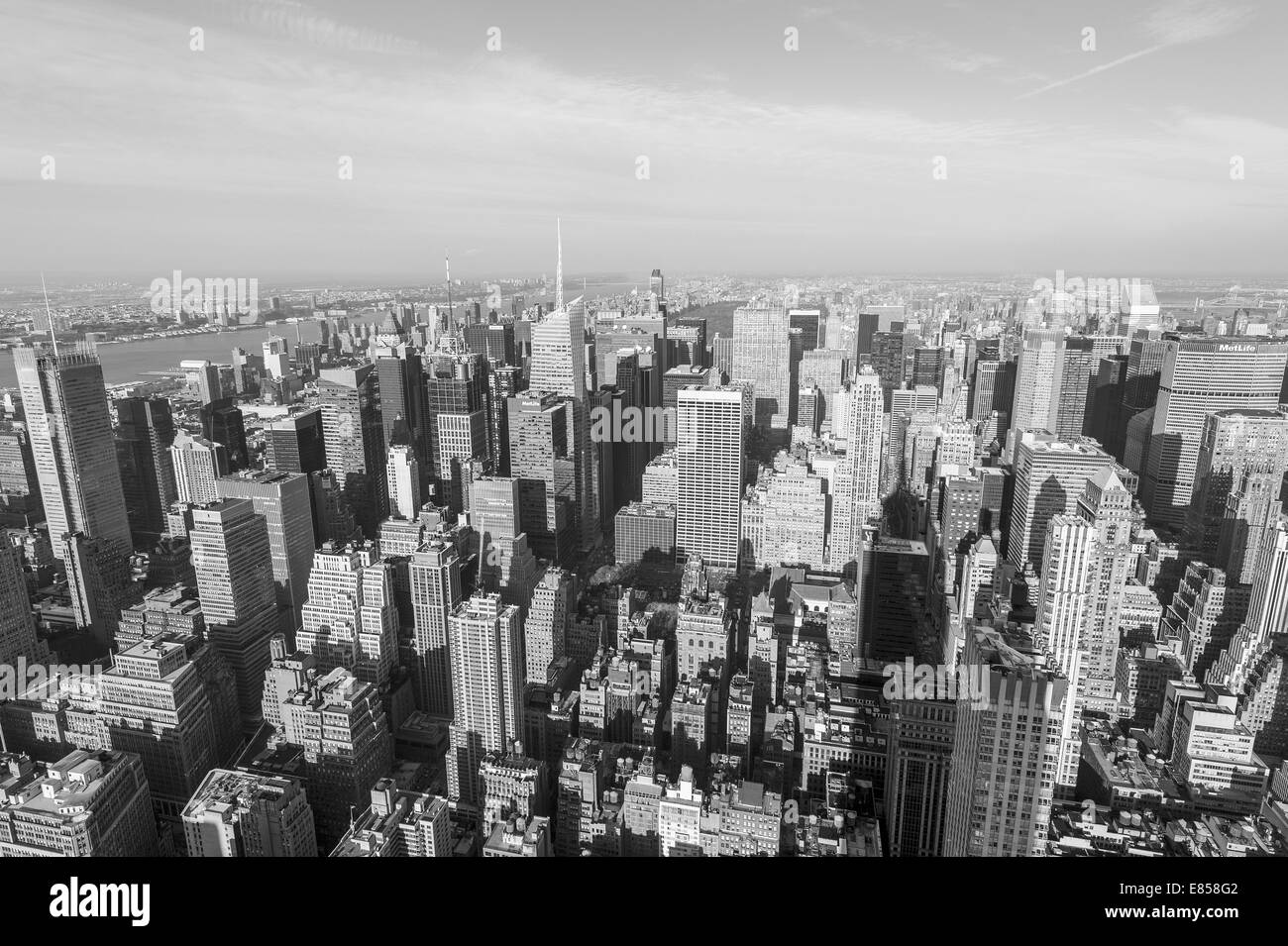 Vista dall'Empire State Building, Manhattan, New York, New York, Stati Uniti d'America Foto Stock
