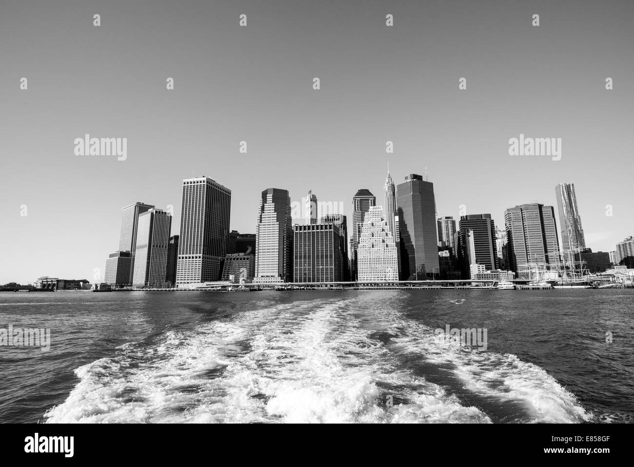 Skyline sulla punta meridionale di Manhattan, New York, New York, Stati Uniti d'America Foto Stock