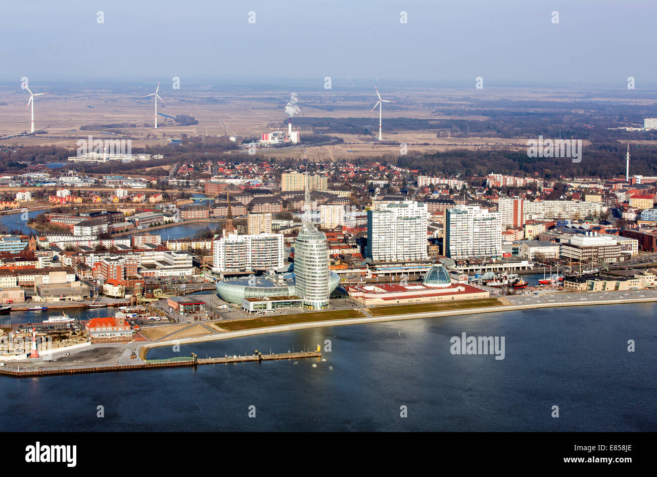 Mediterraneo centro shopping, Atlantic Hotel Sail City, Klimahaus Bremerhaven, centro di Columbus, Havenwelten, Weser Foto Stock