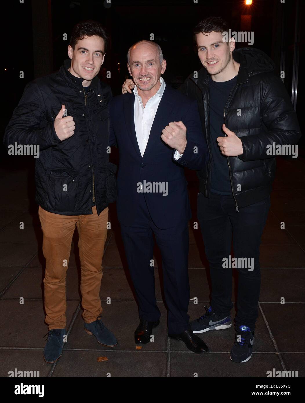 Celebrità a gli studi RTE per il Late Late Show con: Jake McGuigan,Barry McGuigan,Shane McGuigan dove: Dublino, Irlanda quando: 29 Mar 2014 Foto Stock