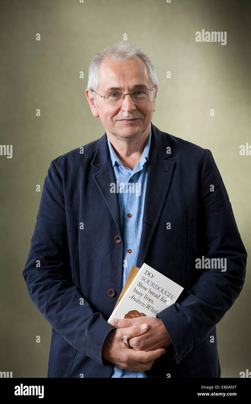 Andrew Whitley, baker e autore, a Edinburgh International Book Festival 2014. Edimburgo, Scozia. 13 Agosto 2014 Foto Stock