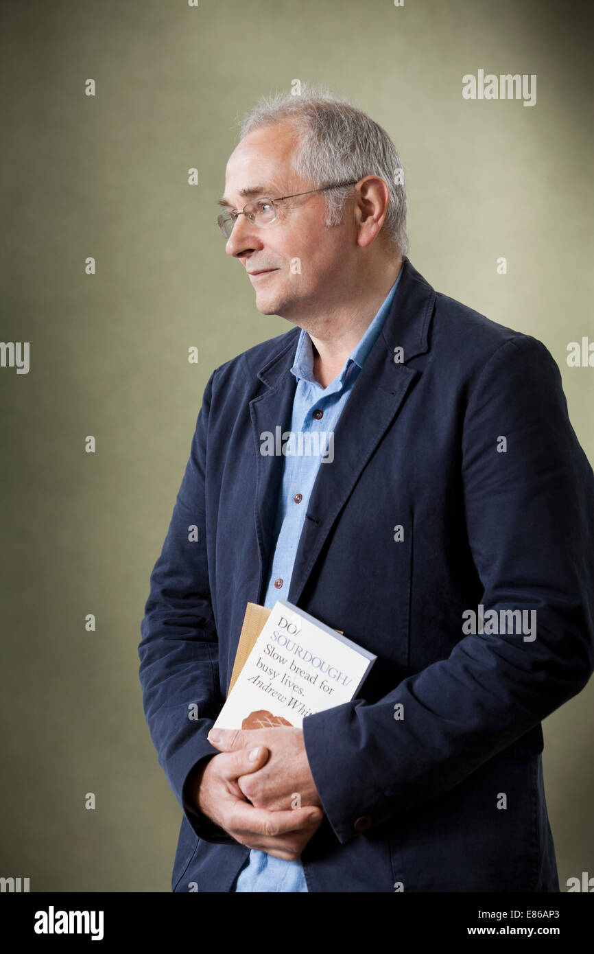 Andrew Whitley, baker e autore, a Edinburgh International Book Festival 2014. Edimburgo, Scozia. 13 Agosto 2014 Foto Stock