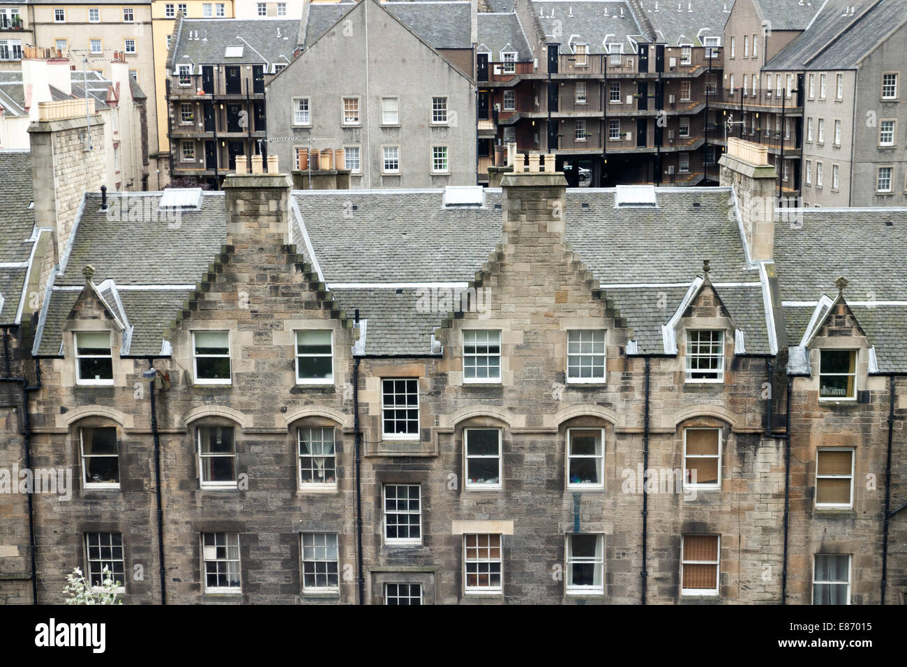 Tenement edifici vicino al Grassmarket, Edimburgo Città Vecchia Foto Stock