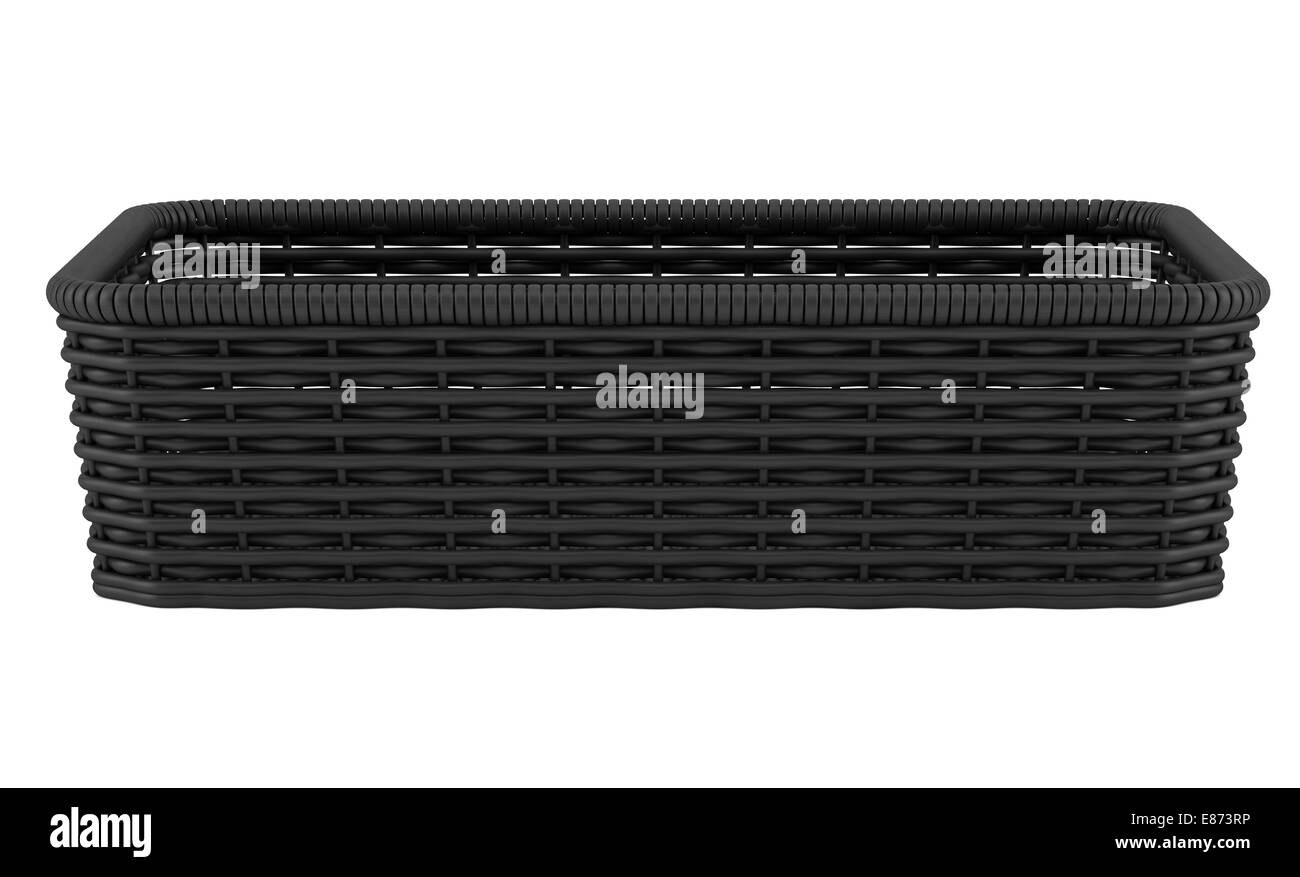 Nero Vuota cestino del pane isolati su sfondo bianco Foto Stock