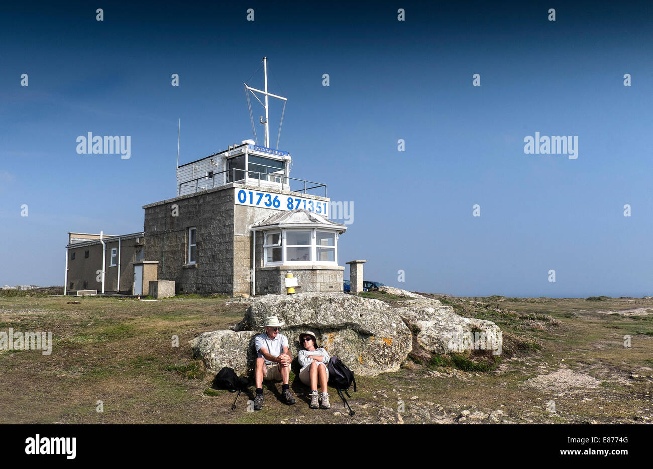La testa Gwennap guardia costiera Stazione in Cornovaglia. Foto Stock
