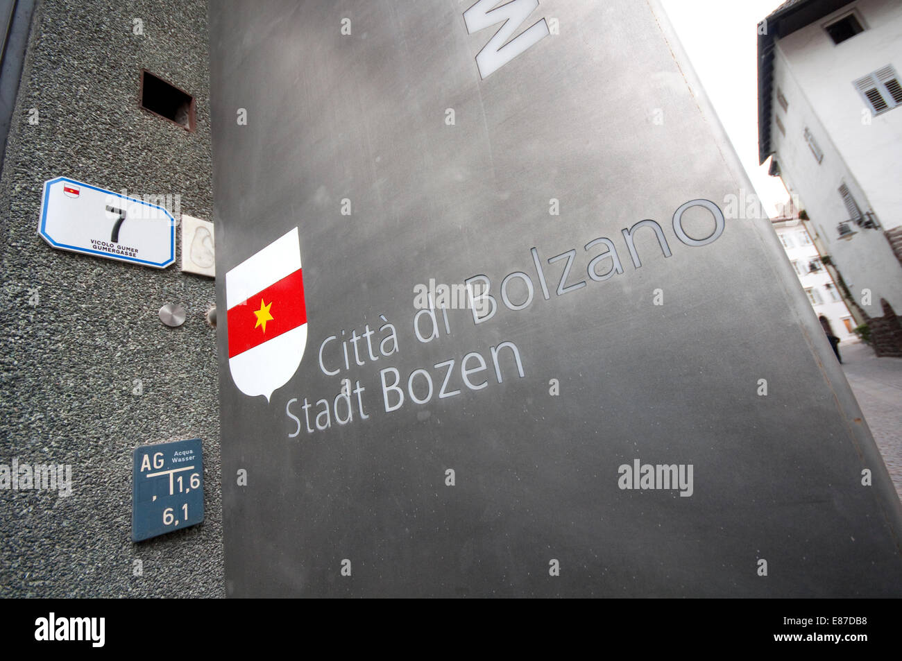 L'Italia, Alto Adige, Bolzano Bozen, Municipio segno Foto Stock